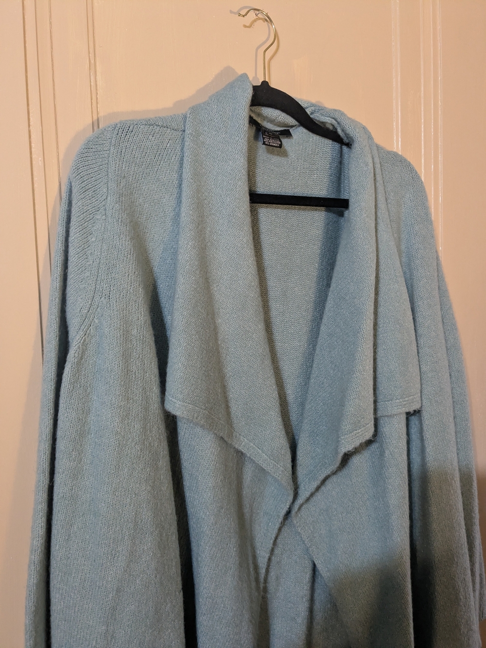Women's Open-Front Draped Cardigan in Light Blue